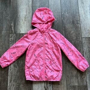Girl’s Carter’s 6/6x pink dinosaur print light-weight jacket/windbreaker